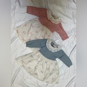 Sal & Pimenta 2T Dress Bundle 💗💙 Cable Knit Sweater Dresses • Bows • Classic